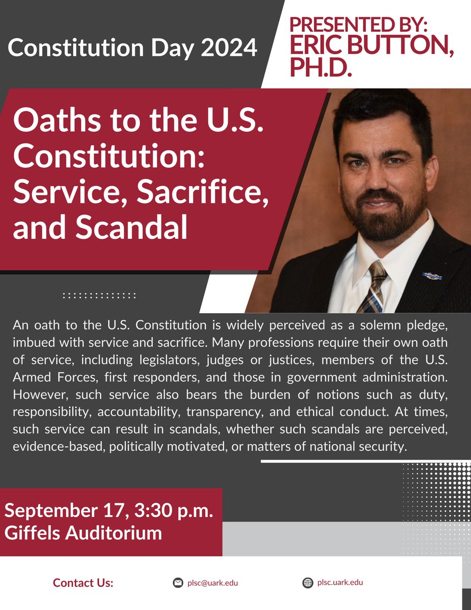Today's the day— Constitution Day, that is! Come hang out with us, grab some cookies and coffee, and listen to an amazing lecture by Professor Button this afternoon!