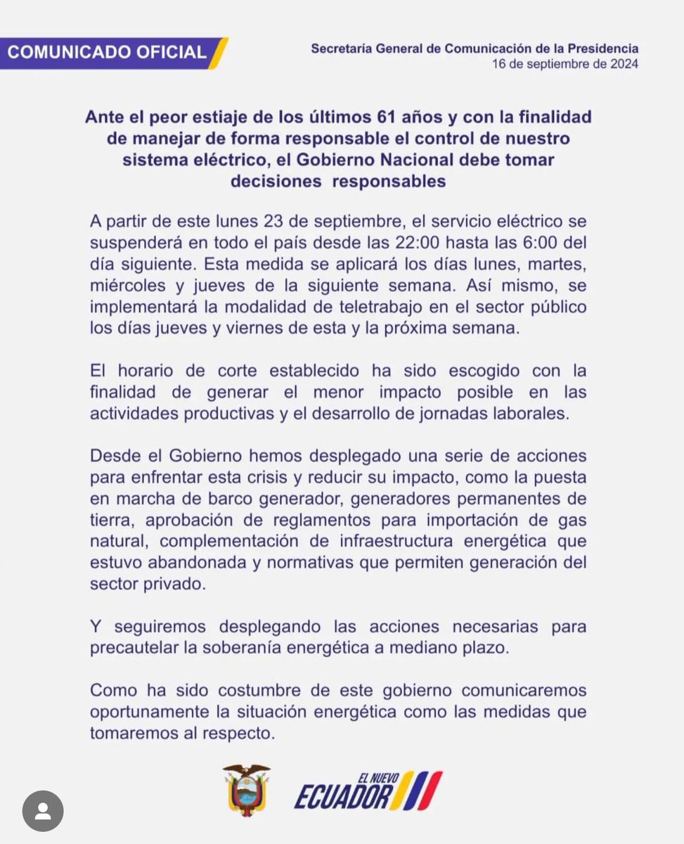 Es un fuerte estiaje, pero que el país habría superado SIN PROBLEMAS si se hubiera seguido el plan eléctrico y no se hubiese destruido el parque termoeléctrico, diseñado precisamente para estas situaciones.
En 9 meses sí podían recuperar parte del parque temoeléctrico, pero no