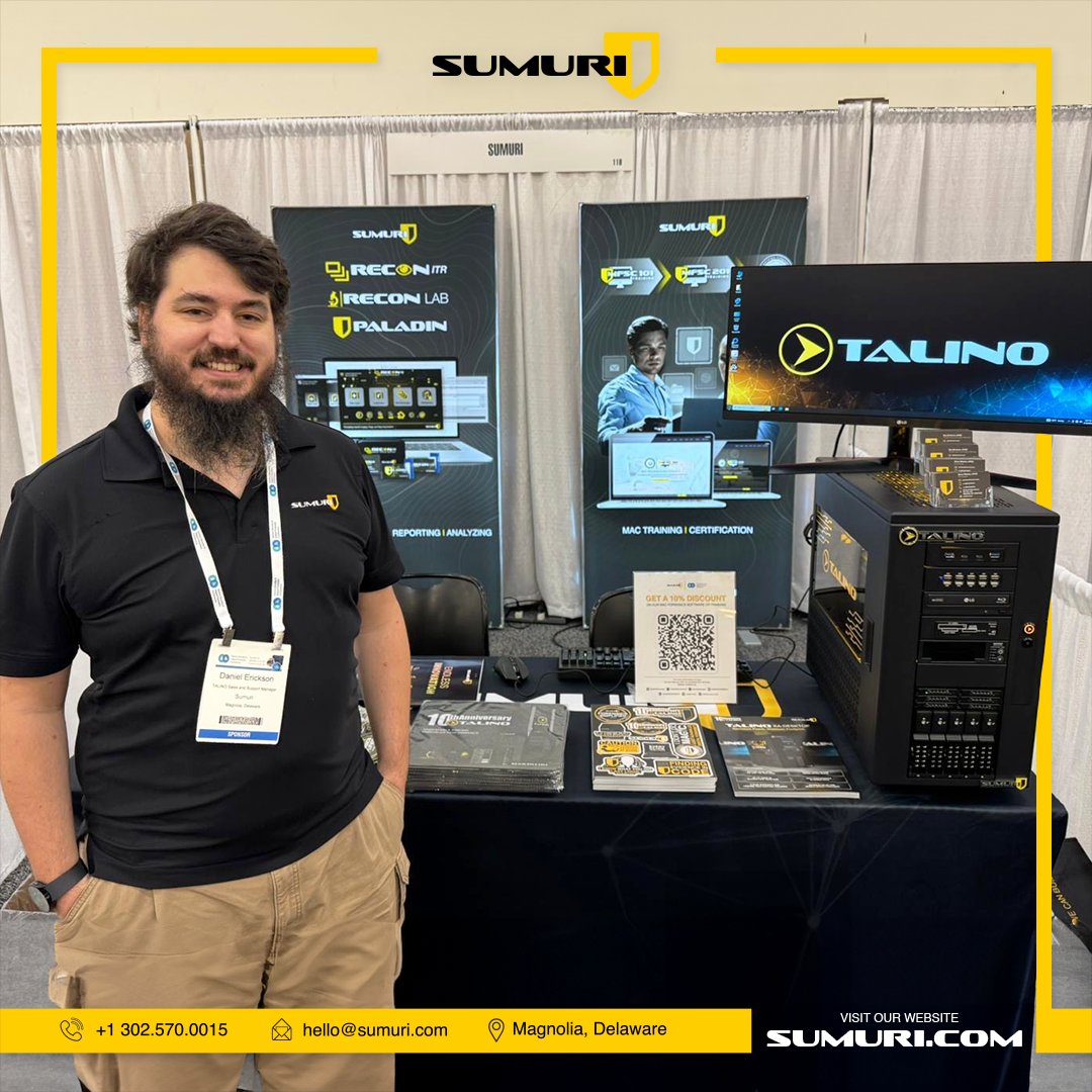 SUMURIForensics's tweet photo. Explore cutting-edge digital forensics solutions with #SUMURI at @Techno Security &amp; Digital Forensics Conference 

Stop by Booth 118 and see Steve demo RECON ITR imaging macOS 15 which was released YESTERDAY!

#TechnoWest #DigitalForensics #macOS #ForensicSoftware https://t.co/isPuN0JG5g