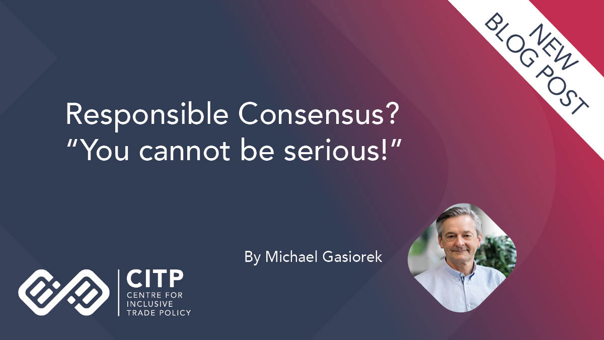 centre4ITP's tweet photo. @MichaelGasiorek discusses both the pros and cons of “responsible consensus” at the @wto and suggests that plurilateral agreements may prove to be an inevitable alternative. Read the blog 👇https://t.co/XovGGaZbb1 https://t.co/99IME8LqIr