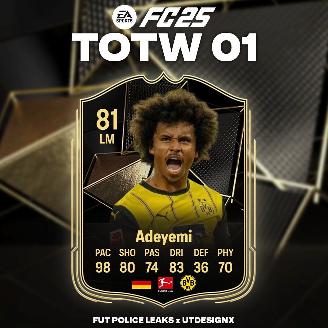 Toooo fast 💨💨💨

🚨 Adeyemi 🇩🇪 is set to come to Ultimate Team soon in TOTW1 💣

Who else would you like to see? 👀