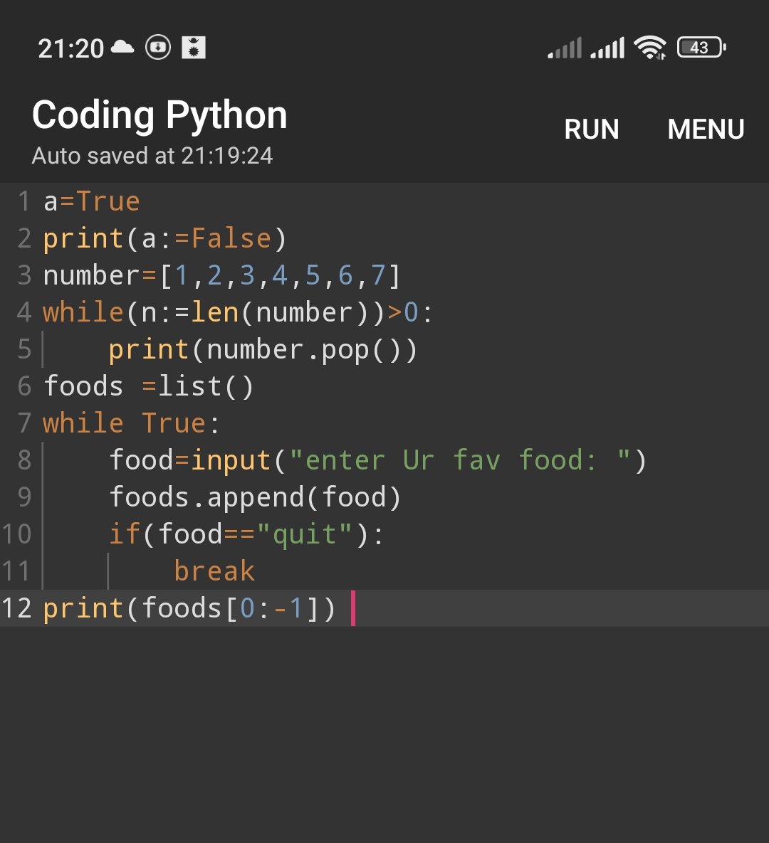 coding_insaan's tweet image. #Day18
#python
#100daysofcodechallenge
*Walrus operator