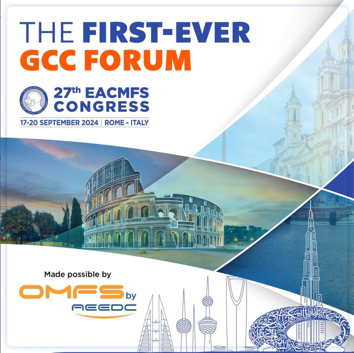 يلقي الدكتور محمد كمال محاضرة بحثية عن التقدم العلمي و استخدام التكنولوجيا الحديثة في جراحات تشوهات الوجه الخلقية في المؤتمر الأوروبي لجراحة الوجه والفكين والجمجمة المقام في مدينة روما في إيطاليا بتاريخ 17-20 سبتمبر