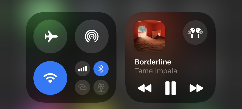 triIogysmccann's tweet photo. the connectivity center is the most annoying thing of ios 18 💀 i keep switching on airdrop instead of mobile data bc it’s been moved into that weird smaller section https://t.co/UTXlhzpdmv