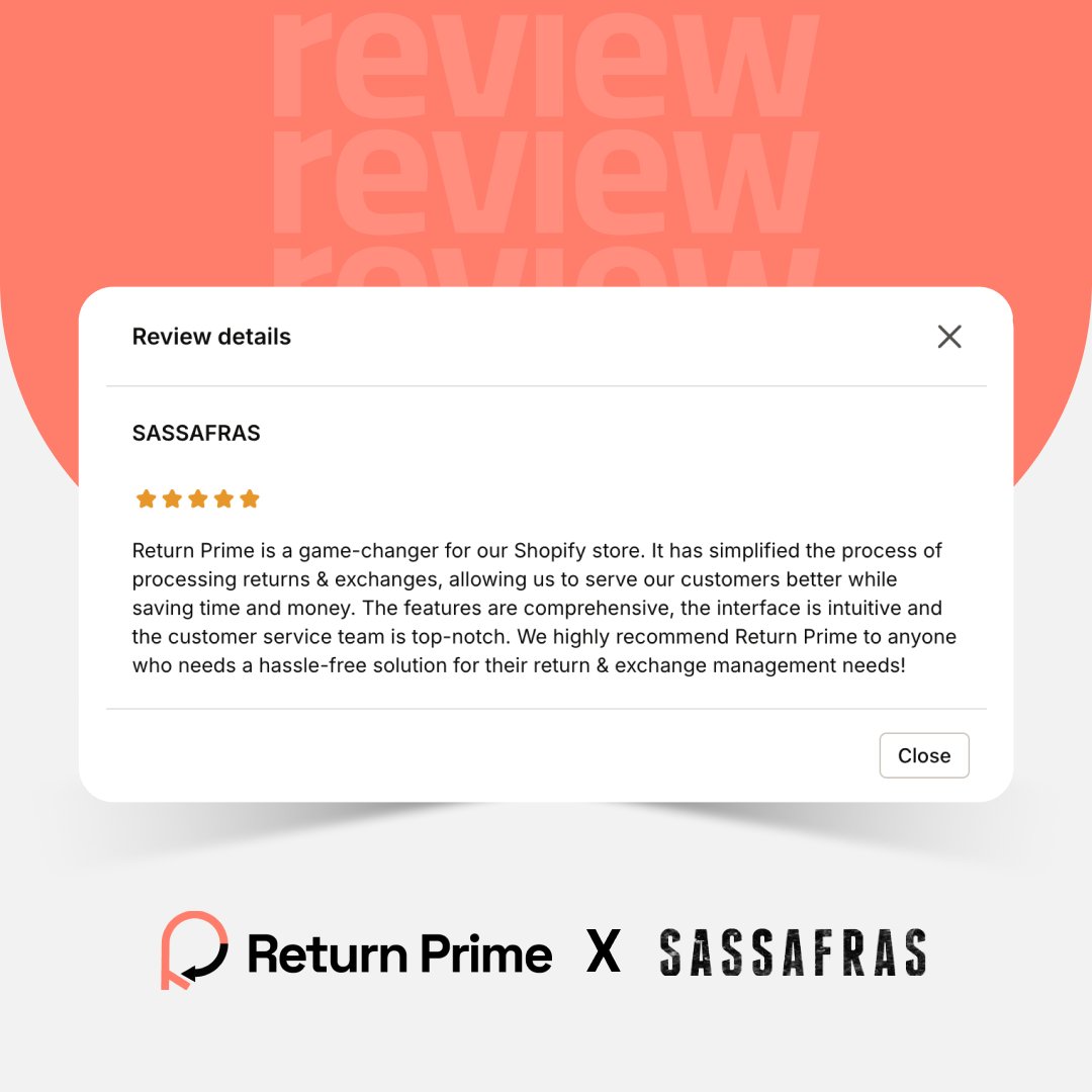 Thankyou so much SASSAFRAS for this incredible review! 🙌 

We're so grateful to be part of your journey, and we can’t wait to keep growing together. Here’s to more wins, more seamless returns, and an even stronger partnership ahead! 💼
