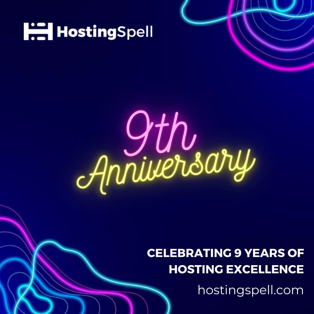 HostingSpellcom's tweet photo. 9th year, and we are still feeling afresh! 

Happy 9th Birthday to us! 👀

#hostingspell #webhosting #cloudhosting #vpshosting #resellerhosting https://t.co/koZsTBVgI6