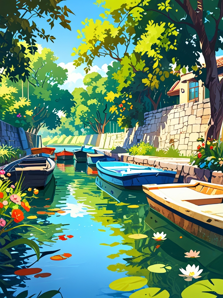 "A peaceful countryside canal, where colorful rowboats gently float on the calm water" 🚣‍♂️
-
-
-
#aiart #aiartcommunity #illustration #digitalart #digitalpainting #digitalartwork #ghibli #studioghibli #cozyart #abstractart #midjourney #landscape #midjourneygallery #aiartgallery