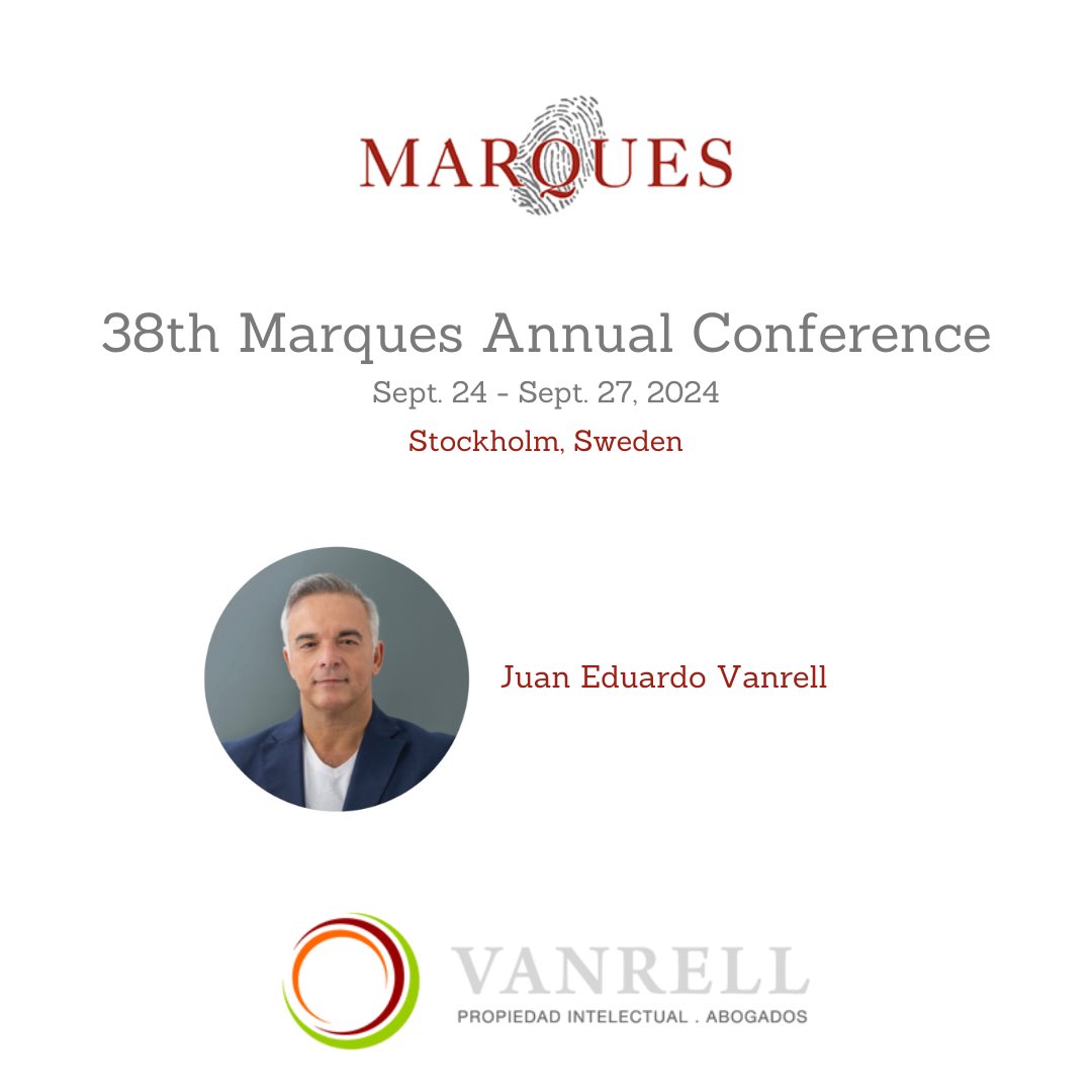 vanrellip's tweet image. Juan Eduardo Vanrell will be present at the @MarquesIP 38th Annual Conference
in Stockholm, Sweden. 

#ip #pi #conference #networking #marcas #property #intellectualproperty #trademarks #stockholm