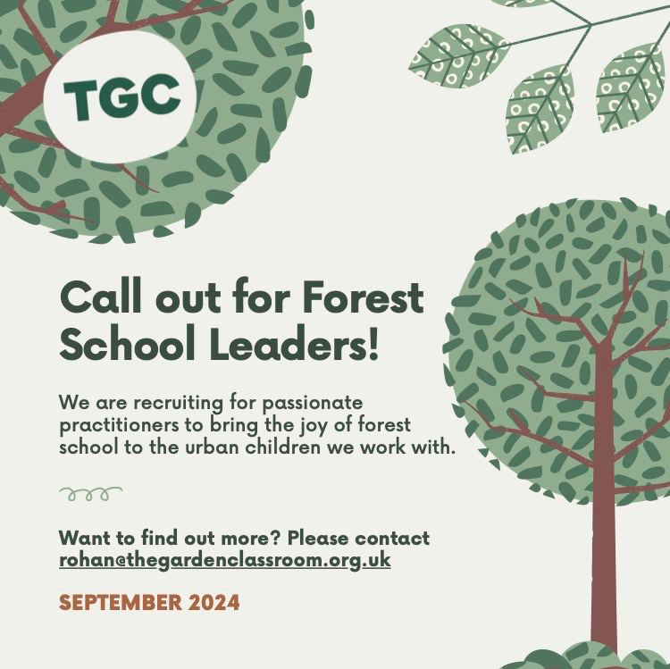 grdnclassroom's tweet photo. TGC is expanding the freelance team and are looking for enthusiastic, energetic people to help us deliver our mission of enabling children from all backgrounds to discover the joys of the natural world🌳🪵Sessions run weekly in school hours in parks across Islington &amp; Hackney. https://t.co/MVhs2Xx4sn