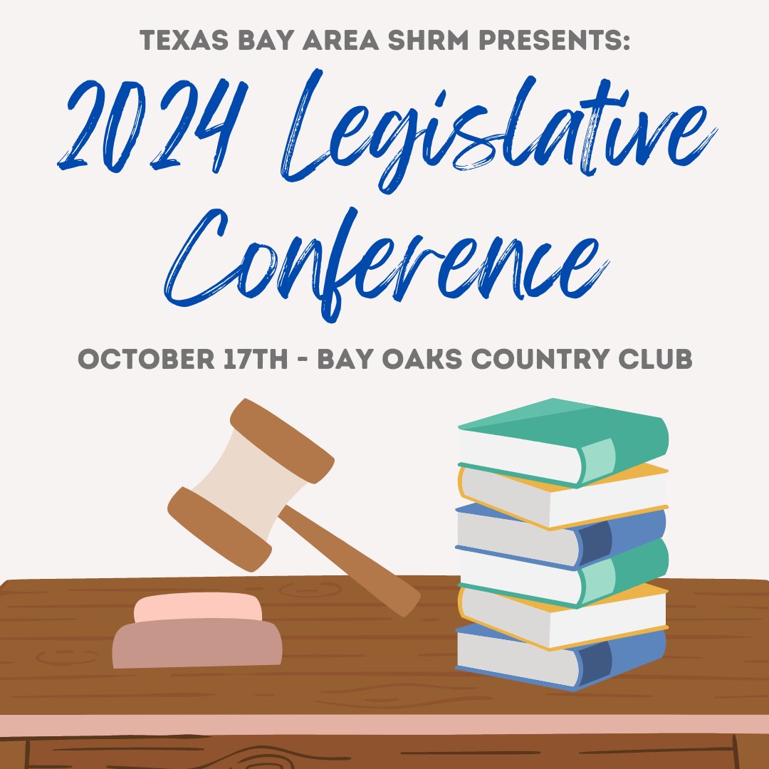 txbashrm's tweet image. Legislative Conference registration is open! Learn from industry experts on the Texas legal landscape, EEOC updates, and current FLSA and Wage/Hour challenges. Don't miss out on this valuable content, all in one convenient afternoon in Clear Lake. ( txbashrm.org/event-5563378  )