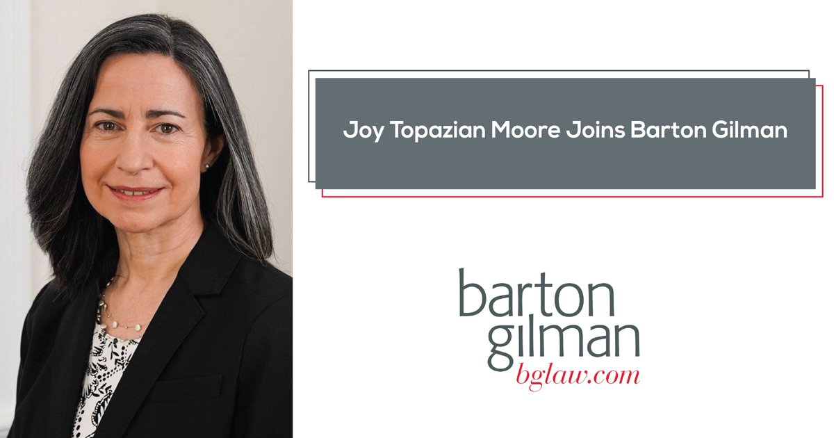 Please join us in welcoming Joy Topazian Moore to the Barton Gilman team. Joy will be working out of our Milford, CT office and focuses her practice on real estate, finance and lending, business law, estate planning and probate of estates. bglaw.com/team/joy-topaz…

#realestate