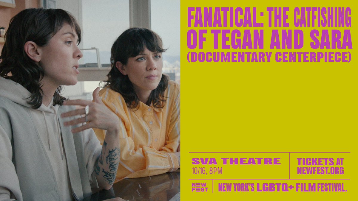 NewFestNYC's tweet photo. What do @teganandsara, Jonathan Groff, @zoesaldana &amp; Barry Keoghan all have in common? Their latest films are coming to #NewFest36 🧡

Join the 36th Annual New York LGBTQ+ Film Festival throughout NYC or virtually across the US October 10-22 at https://t.co/b8n9ZpvlE6! https://t.co/LOOg3rnomF