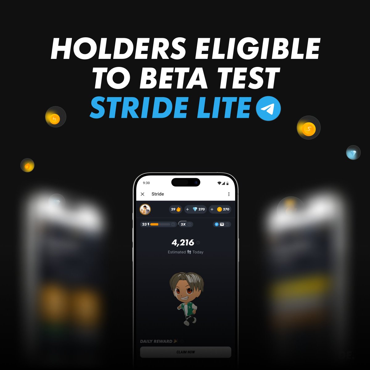 Strider NFT Holders are eligible to beta test <a href="/StrideLiteTG/">Stride Lite</a> 🤝
