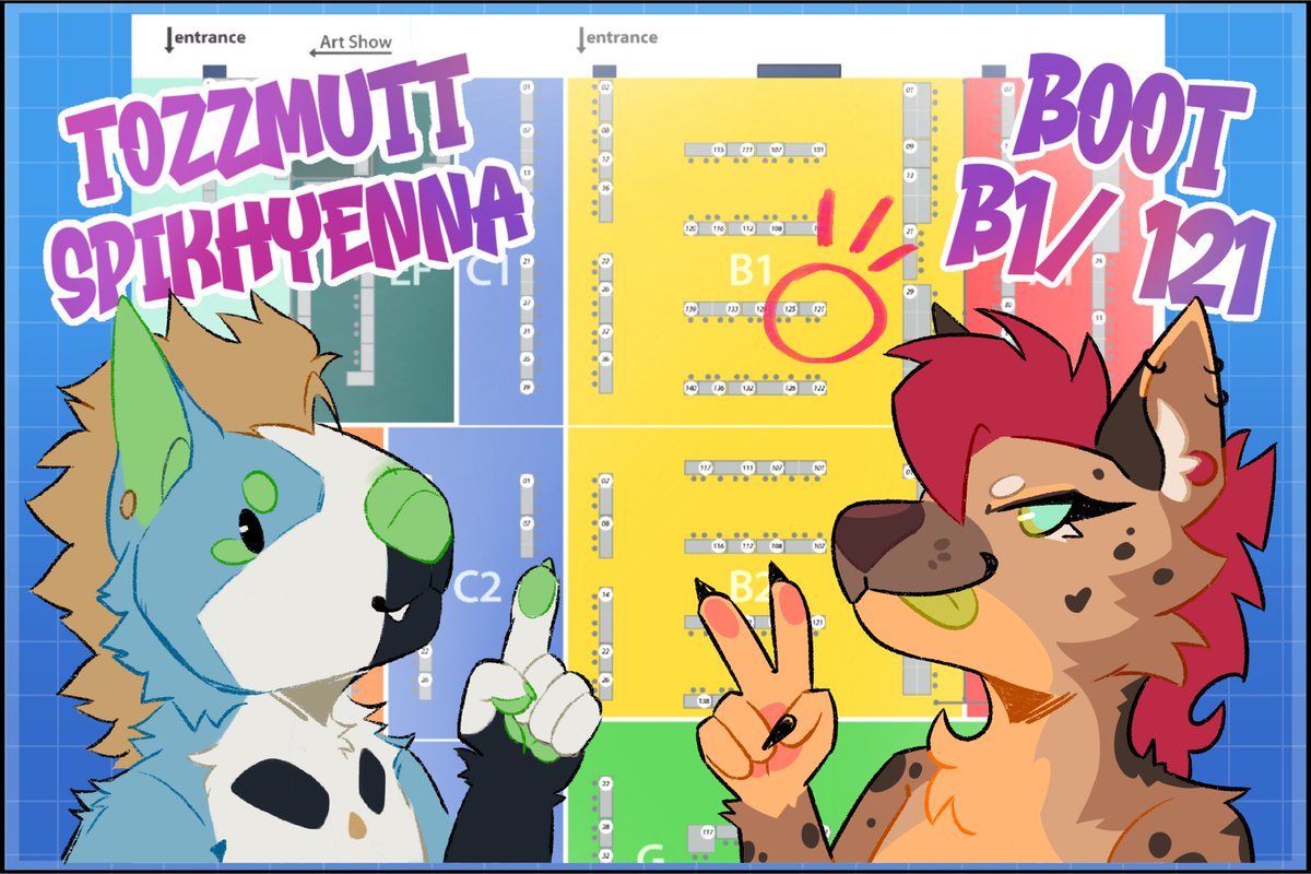 Come to say Hi :3 to our boot at EF!!! 
<a href="/TozzMutt/">Tozz 🥚 | Comms open! ✏️</a> and I will be selling some cool stuff ✨✨