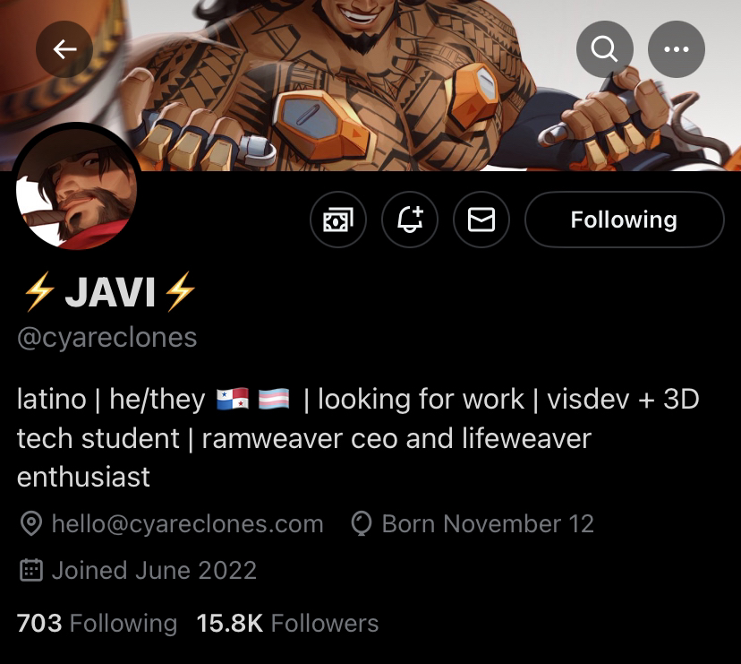 woopteedooper's tweet image. btw a lot of you follow, this is about @cyareclones (Javi, the ramweaver artist) who is apparently a scammer ://