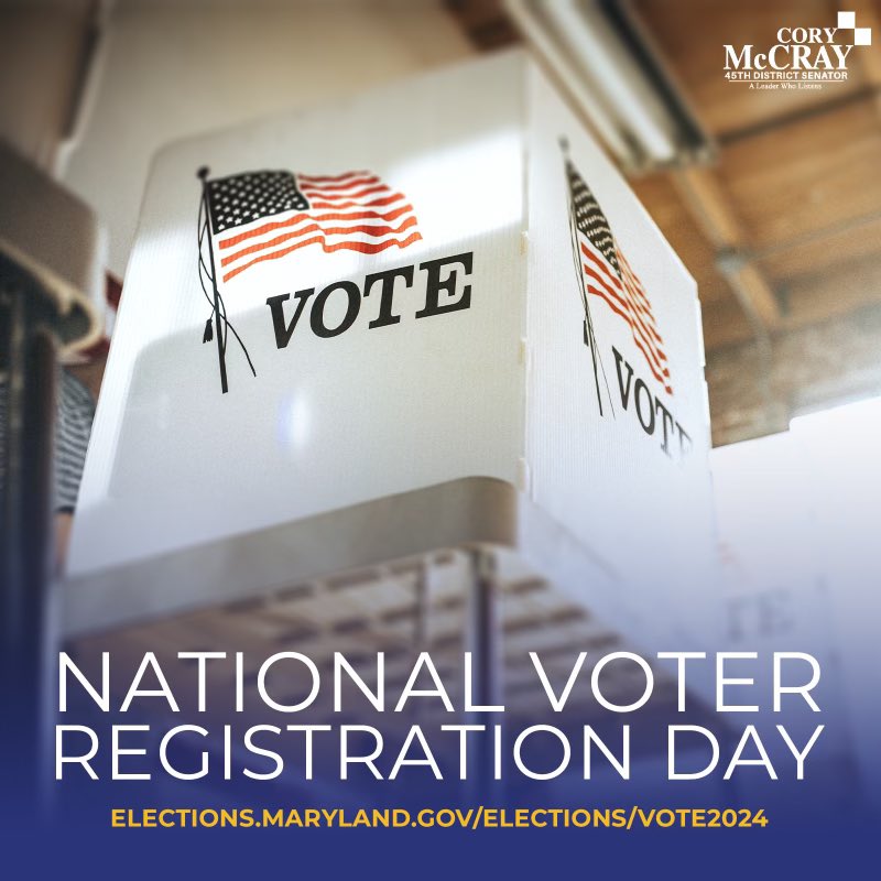 SenatorMcCray's tweet photo. True power is influencing your community and future. On #NationalVoterRegistrationDay, remember your vote shapes the world you want. The future is made by those who show up—register and be ready. #StayIntentionallyFocused #PowerInNumbers #SecureYourVote https://t.co/LSJ3HQkwta