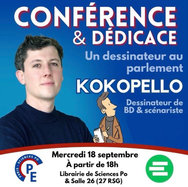 Demain, mercredi 18 septembre, j’aurai le plaisir d’intervenir à Science Po Paris !

Une séance de dédicaces et d’échange est prévue : 

18h-19h : dédicace à la librairie Science Po Paris.
19h15-21h : Conférence à Science Po
Salle 26 au 27 rue Saint Guillaume.

On s’y retrouve ?