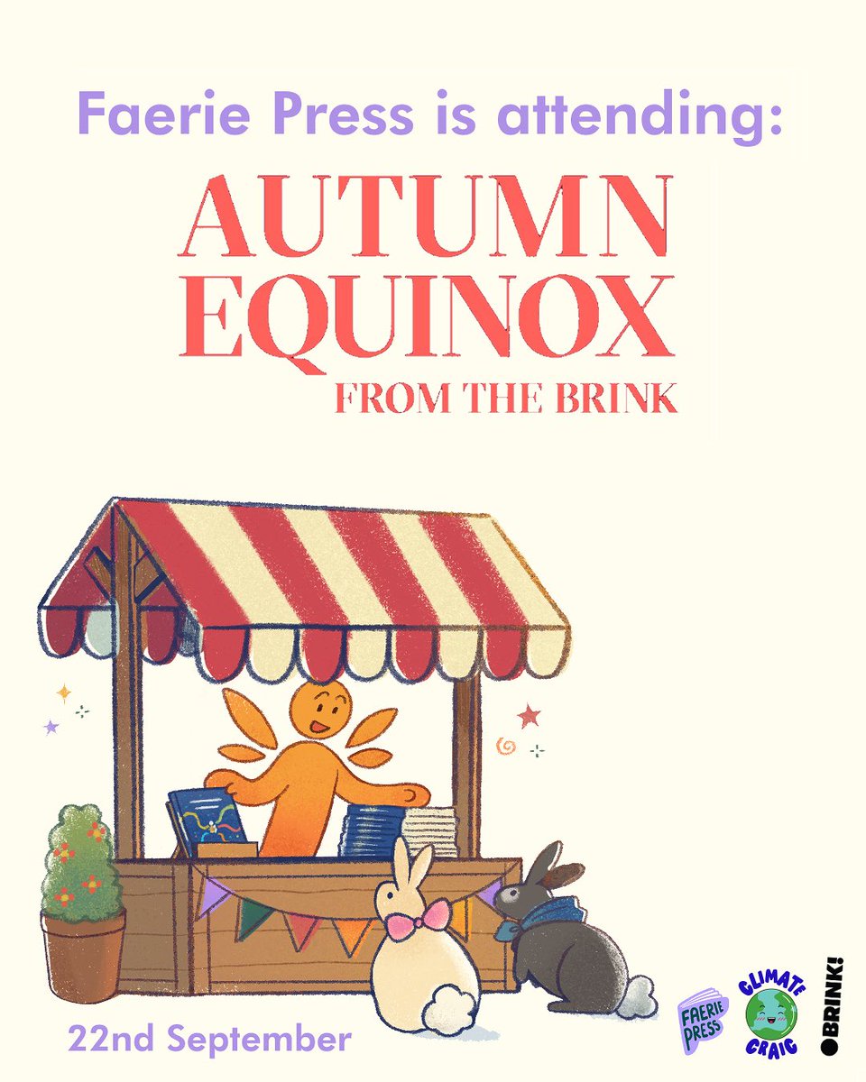 Faerie_Press's tweet photo. Faerie Press is attending: Autumn Equinox Festival at the Brink! 🫶🌱

📆We will be hosting a stall at the Eco Market on Sunday from 12-6pm. 

Come and buy a copy of Hide and Seek and take part in some crafting!🎨

🎟️: https://t.co/IR8idLd2jv https://t.co/XmU52UjDHP