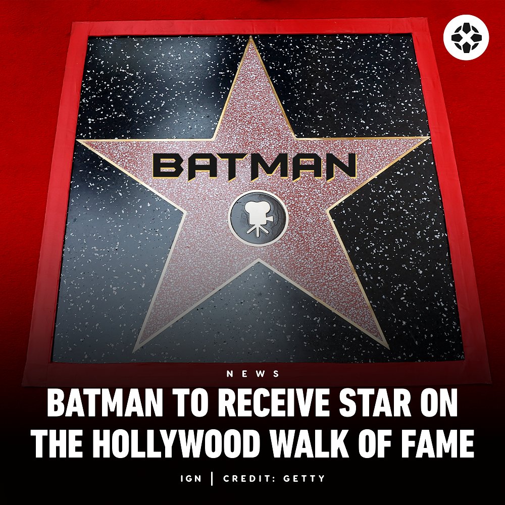 IGN's tweet photo. Batman will be officially honored with the a star on the Hollywood Walk of Fame on September 26. https://t.co/7Qv9n5RcJ9