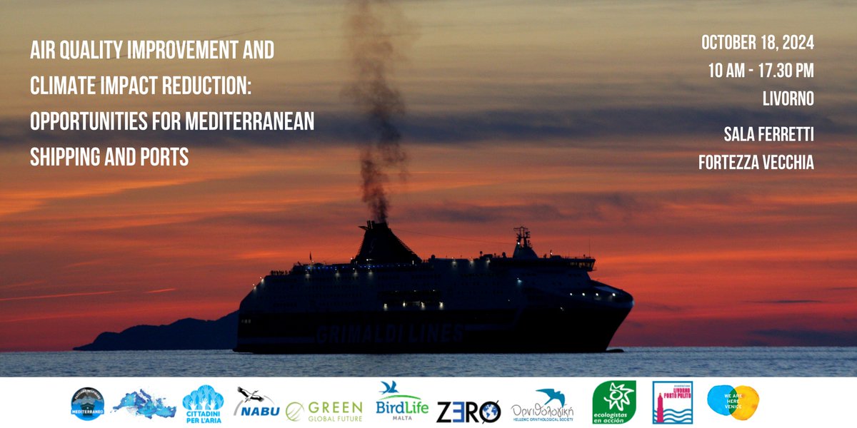 Shipping generates huge atmospheric emissions that highly impact port cities and climate. To address topics, solutions and step up the action JOIN US at our conference in Livorno on October 18, 2024 - 10 am -5.30 pm - REGISTER at   eventbrite.it/e/internationa…