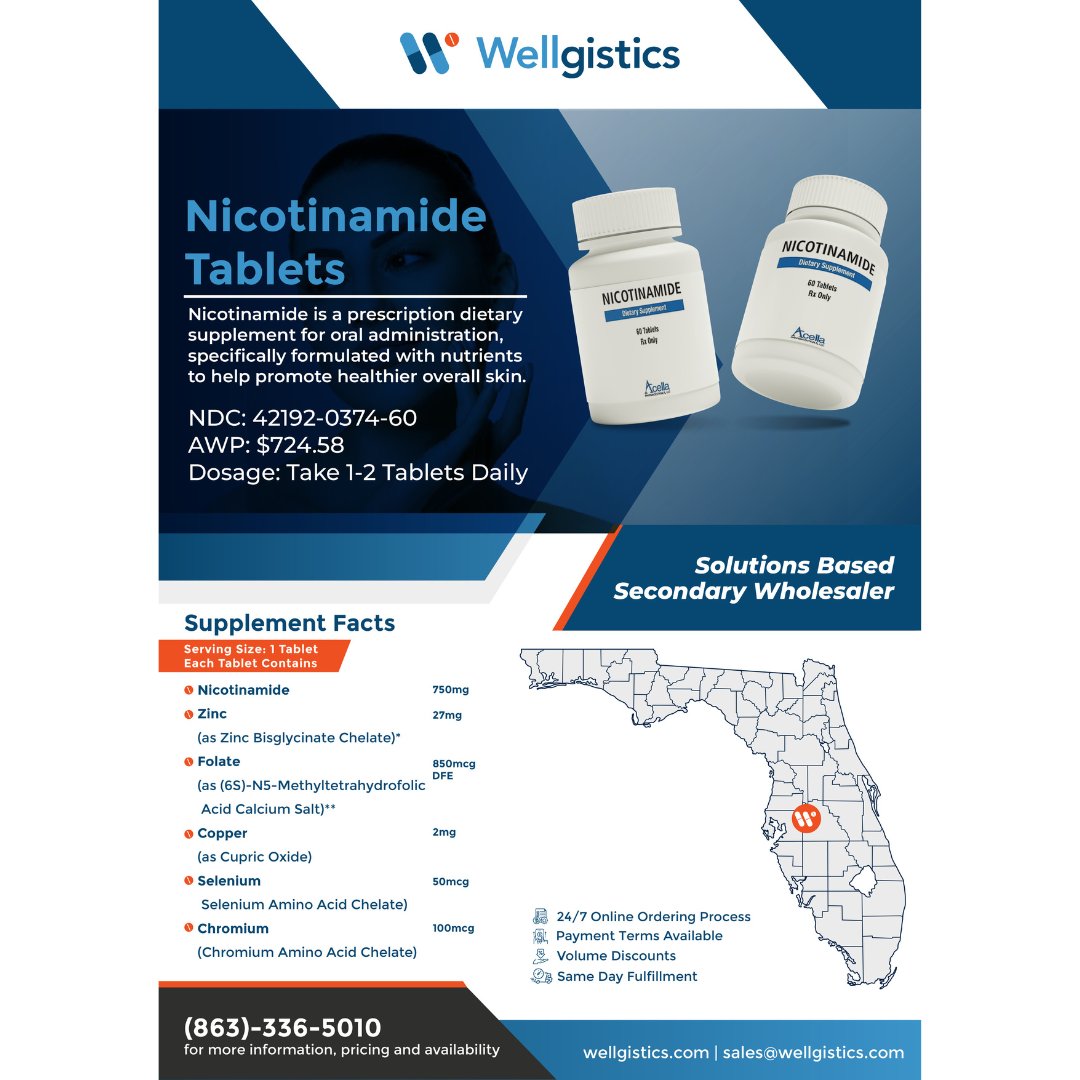 wellgistics's tweet photo. Boost your skin's health with our Nicotinamide Tablets! Packed with essential nutrients, vitamins, and minerals, they support a radiant complexion and overall well-being.

Invest in your skin's future today: https://t.co/PV3KjVeg8F 

#Wellgistics #SkinHealth #DietarySupplement https://t.co/57dWqCxp0S