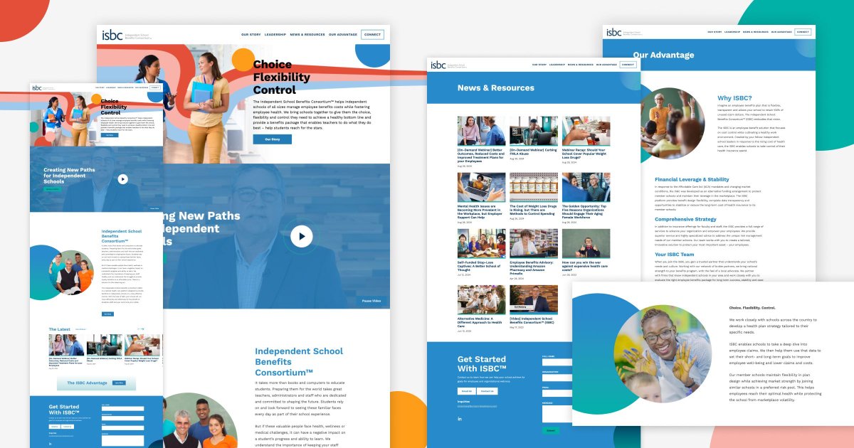 Through an organized site structure, easily accessible contact points, and ambient video, ISBC is able to present and promote their goal of providing cost-effective employee benefits solutions for independent schools. View the site at yourisbc.com