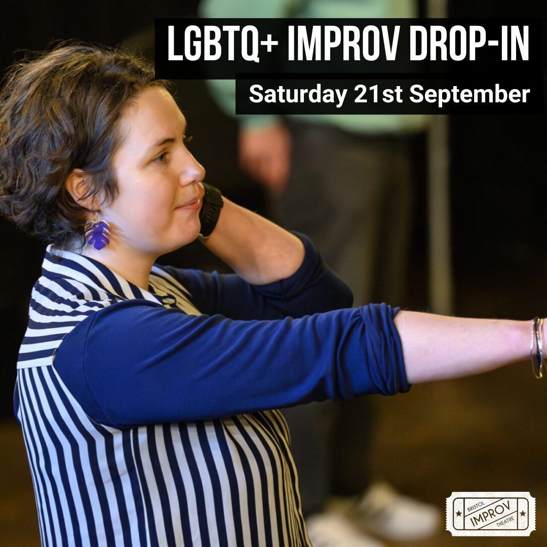 🚨 New workshop alert! 🚨 

We can't wait for our new, monthly LGBTQ+ improv drop-ins! 🏳️‍🌈 

This is a fun and friendly session, led by and for people who are LGBTQ+, and is open to all levels ⭐ 

🎟️ Book now through our website 

#BristolImprovTheatre #LGBTQImprovDropIn #LGBTQ