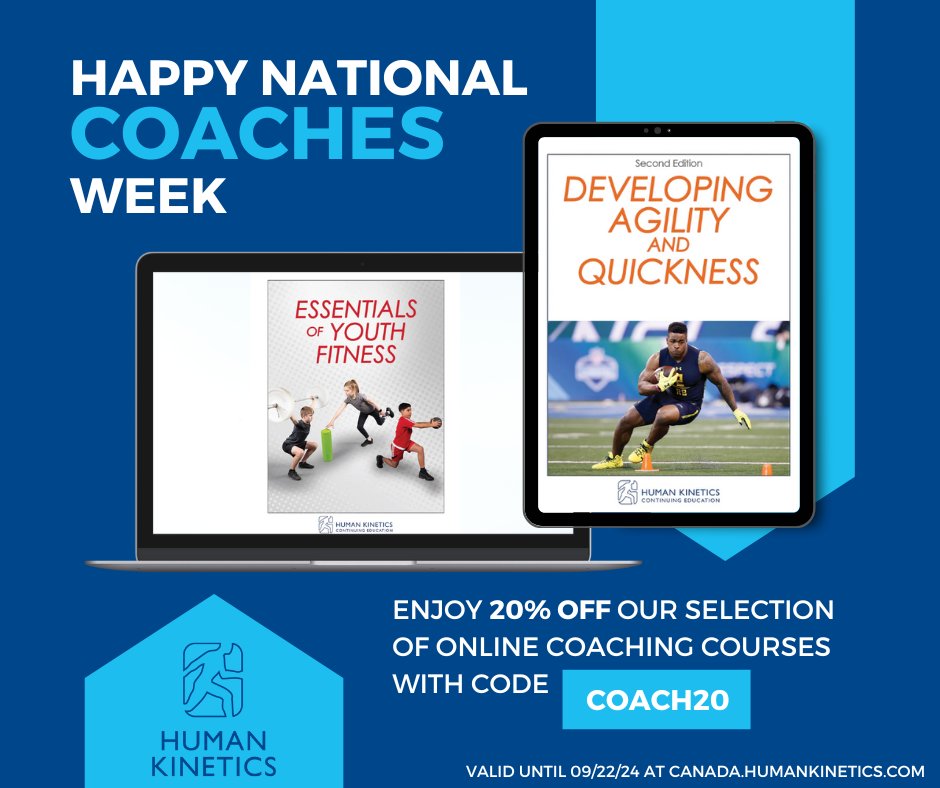 Happy National Coaches Week! 🎉 To celebrate, we're offering 20% off all online courses. Whether you're a coach or just passionate about fitness, now's the perfect time to elevate your game! 💪📚 Use code COACH20 at checkout until 09/22/24.