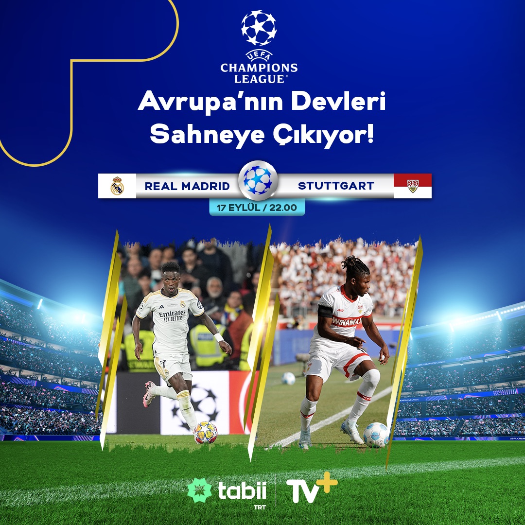 UEFA Şampiyonlar Ligi'nde milli yıldızlarımızın gecesi! 🇹🇷

Kenan Yıldız'lı Juventus, PSV karşısında, Arda Güler'li Real Madrid ise Stuttgart karşısında! 

Bu dev maçların heyecanı tabii spor ile TV+'ta! ⚽🏆