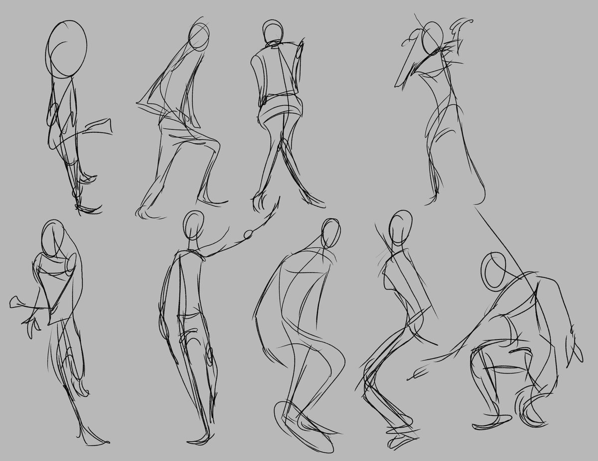 Camer0ndraws's tweet photo. Some 30 second gesture drawings, I was happy to see my prof made use of @theposearchives !! https://t.co/OGBBH3SOHs
