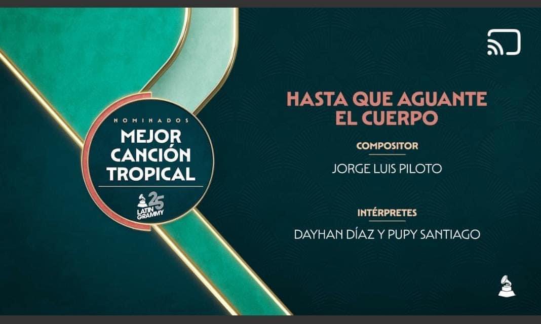 Agradecido por otra nominación al Latín Grammy junto a Dayhan Díaz y Pupy Santiago . Gracias a todos los miembros votantes que lo hicieron posible .