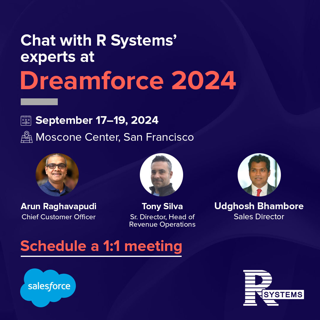 RSystems_Inc's tweet image. Join #RSystems @ #Dreamforce2024, Moscone Center & meet our #SalesforceExperts to discuss how we can help you cut labor costs, reduce tech spending & boost ROI. Donโt miss this opportunity to elevate your Salesforce strategy with us. Register here ๐
hubs.li/Q02Q52dS0