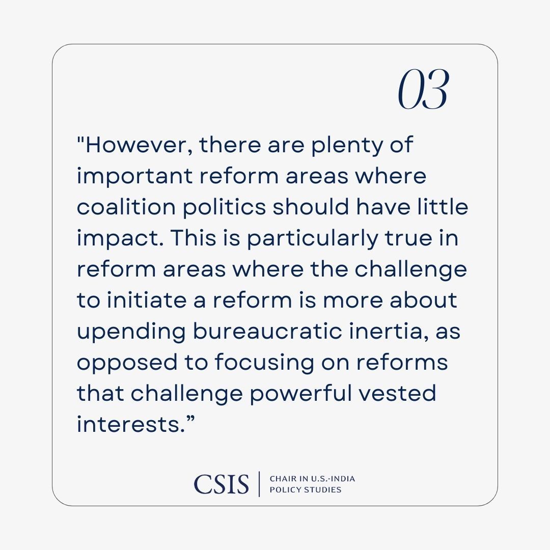 CSISIndiaChair's tweet image. 🚨 Publication Alert 🚨 

In the latest edition of US-India Insights for September 2024, CSIS India Chair @RichardRossow delves into his assessment of the Modi government's performance in its first 100 days. #India #GovernmentReforms 🇮🇳 📈 

Read Here: buff.ly/4d4XFfT