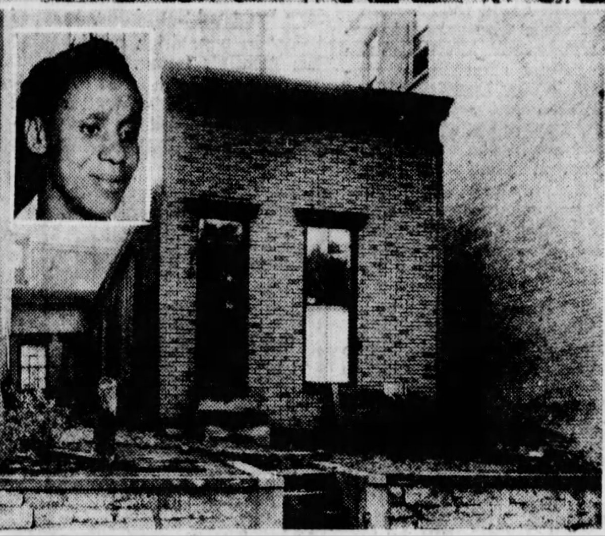 At 10:30am on Oct 2, 1955, 833 Lincoln Park Drive, Cincinnati, became the first residence demolished for I-75 and "urban renewal" project. Mrs. Jonette Crawford and her three kids lived in the building. Her home is circled in photo.