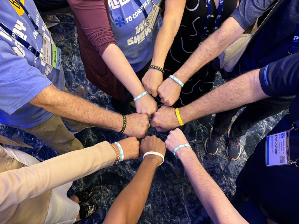 Today’s forecast says… you should swing by <a href="/NOAA/">NOAA</a> Weather Program Offices Showcase Booth at #NWAS24 (#227). You know you want to spin out wheel to win one of these Weather bands! <a href="/NOAA_WPO/">NOAA Weather Program Office</a>
