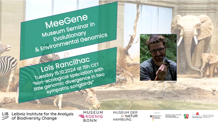 Iker Irisarri (@ikeririsarri) on Twitter photo Don't miss tomorrow's #MeeGene talk <a href="/Leibniz_LIB/">LIB</a> by <a href="/LRancilhac/">Loïs Rancilhac</a> from @EvolBiolMNCN <a href="/mncn_csic/">Museo Nacional de Ciencias Naturales</a> on Tuesday 15.10.2024 15h CET. "Non-ecological speciation with little genomic divergence in two sympatric songbirds". To join, drop us an email: meegene@leibniz-lib.de Don't miss tomorrow's #MeeGene talk <a href="/Leibniz_LIB/">LIB</a> by <a href="/LRancilhac/">Loïs Rancilhac</a> from @EvolBiolMNCN <a href="/mncn_csic/">Museo Nacional de Ciencias Naturales</a> on Tuesday 15.10.2024 15h CET. "Non-ecological speciation with little genomic divergence in two sympatric songbirds". To join, drop us an email: meegene@leibniz-lib.de