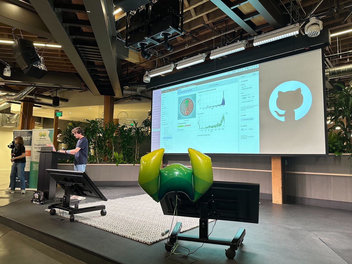 samjulien's tweet image. One of the most fun parts of #aitoolshacknight last week was seeing @davidpomerenke win best demo using @Get_Writer Framework!
In just a couple hours, he used @diffbot to scrape AI safety papers & built a web app in Writer Framework to visualize the data.
Way to go David! 🎉