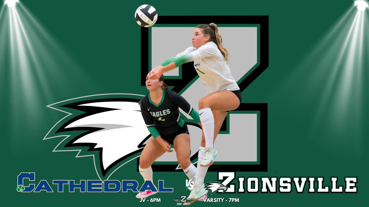 Zionsville High School Athletics (@zcseagles) on Twitter photo 🏐 VOLLEYBALL 🏐 Let's pack the nest tonight for the <a href="/ZionsvilleVB/">Zionsville VB</a> team as they host <a href="/gochsathletics/">Cathedral Athletics</a> ! JV plays at 6PM, Varsity at 7PM. GO EAGLES!!!
CAN YOU DIG IT?!?!?
🎟️ public.eventlink.com/tickets?t=86249 🏐 VOLLEYBALL 🏐 Let's pack the nest tonight for the <a href="/ZionsvilleVB/">Zionsville VB</a> team as they host <a href="/gochsathletics/">Cathedral Athletics</a> ! JV plays at 6PM, Varsity at 7PM. GO EAGLES!!!
CAN YOU DIG IT?!?!?
🎟️ public.eventlink.com/tickets?t=86249