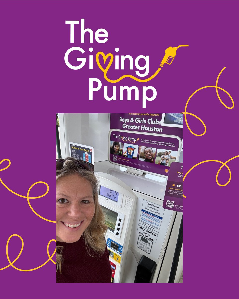 Fuel up for a cause! 🚗💜 From Sept 1 – Oct 31, use the purple pump at participating Shell Timewise Store locations and support Boys &amp; Girls Clubs of Greater Houston—at no extra cost when you fill up! It’s an easy way to give back to your community. #PurplePump #BGCGH