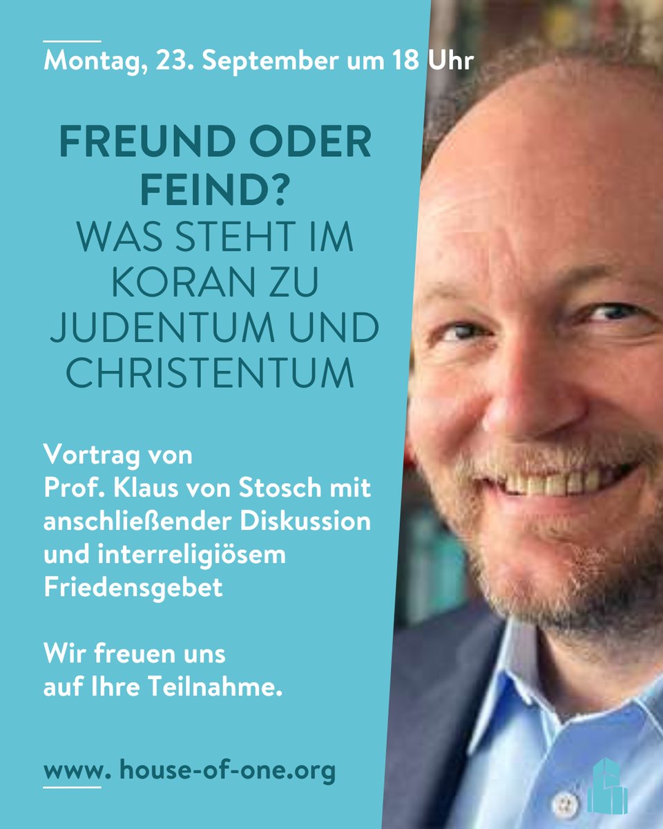 Anmeldung bitte unter info@house-of-one.org 
Die Veranstaltung findet im Dietrich-Bonhoeffer-Haus (Ziegelstr. 30, 10117 Berlin) statt.