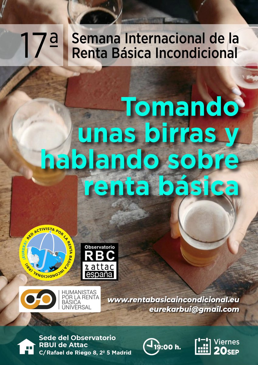 Este viernes, 20 de septiembre 2024, a las 19 h., en la sede del Observatorio RBUI de Attac, en Madrid