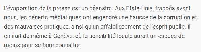 TobCasey's tweet photo. @heidi_news Que les journalistes de la @tdgch se rassurent.

Pour éviter la corruption et les mauvaises pratiques, Genève dispose de @lemanbleutv et de @jeremyseydoux.

La @tdgch n'est qu'un simple #CtrlCCtrlV de l'@key_ATS_news et de l'@afpfr, sa disparition ne va pas changer grand chose. https://t.co/iu3Zu08oJc