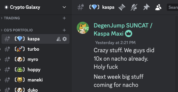 cryptogalaxycc's tweet image. My VIP members already made 10x minting KRC20 tokens. Join now to get all our Kaspa plays & guides.
whop.com/cryptogalaxy