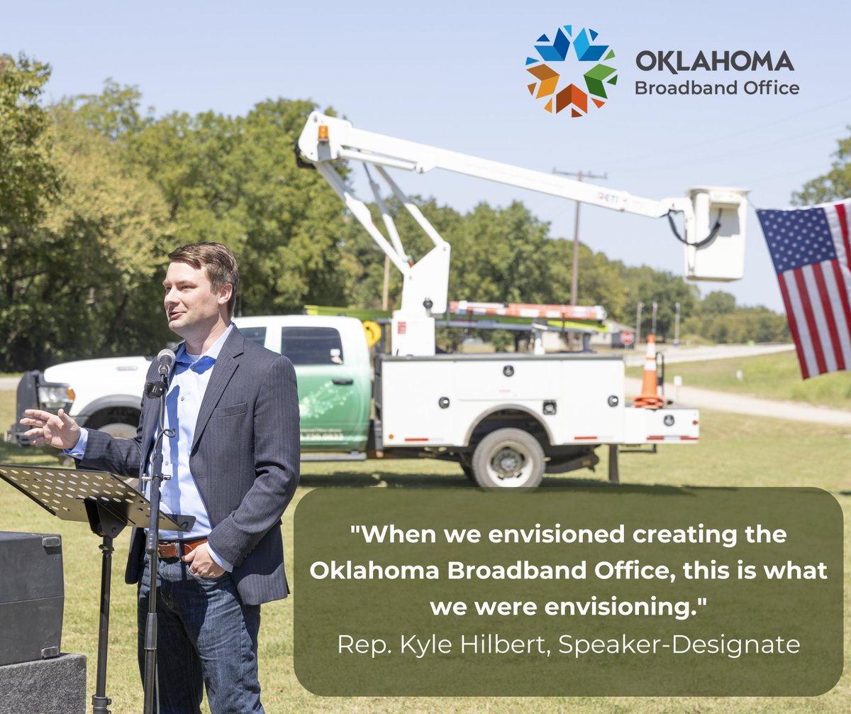 While addressing the crowd at last week's groundbreaking ceremony in Slick, Representative and Speaker-Designate <a href="/kylehilbert/">Kyle Hilbert</a>  mentioned that the rural broadband project was a prime example of what the Legislature wanted to accomplish when it created the office.