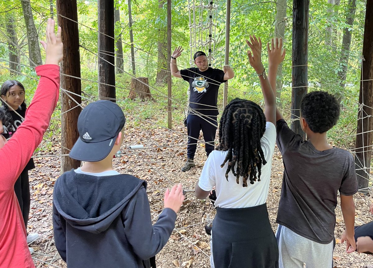 Surreal moment today observing my former elementary student, now a teacher at Sligo MS, lead his students through the confidence course. Feeling proud. And old! @petercrable <a href="/APImamura/">Brett Imamura</a>