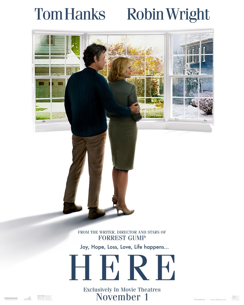 sprER's tweet photo. From the writer, director, and stars of Forrest Gump, Tom Hanks and Robin Wright star in Robert Zemeckis’ #HereMovie - exclusively in movie theaters November 1. https://t.co/JetY3lCzDh
