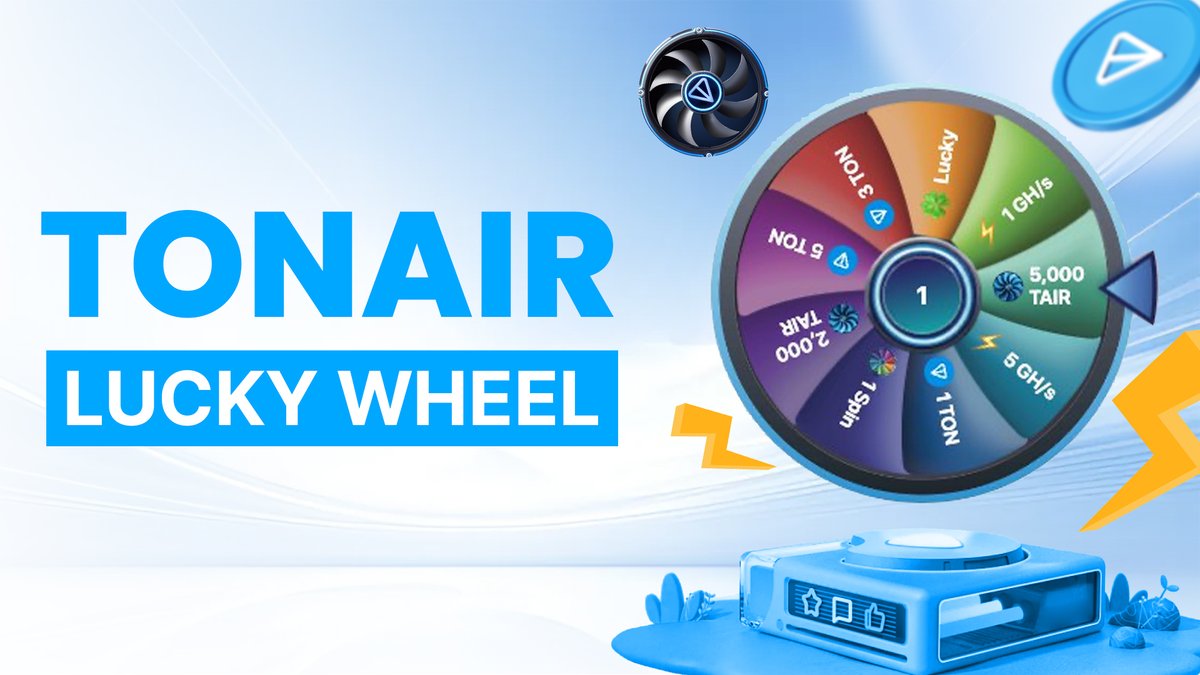 🎉 TONAIR Lucky Wheel is Launching Soon 🎉

What's in it?
✨ Exciting gifts, bonuses, and surprises.
✨ Win big with every spin!
✨ Fun, excitement, and endless possibilities.

Mine now at t.me/TONAIR_APP_bot

#TON #TONAIR #MineToEarn #Airdrop #AirdropOnTON #AirdropTONAIR