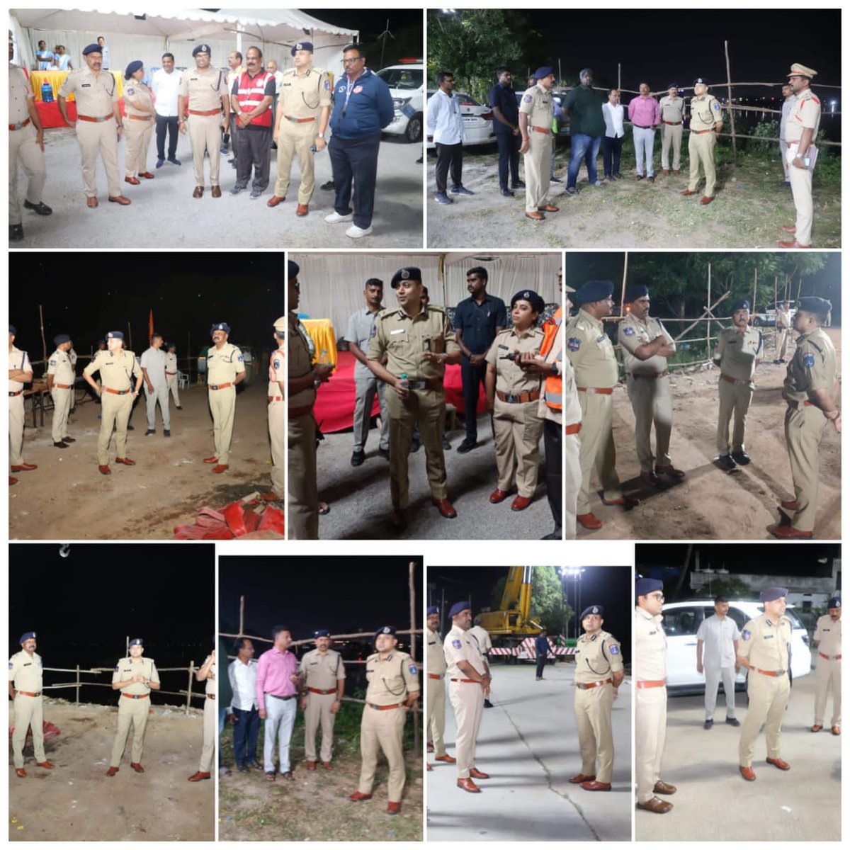 On the final day of the Ganesh immersion processions, @cpcyberabad visited various immersion sites in the Shamshabad zone and Madhapur Zone and interacted with the on-ground Cyberabad Police staff.
