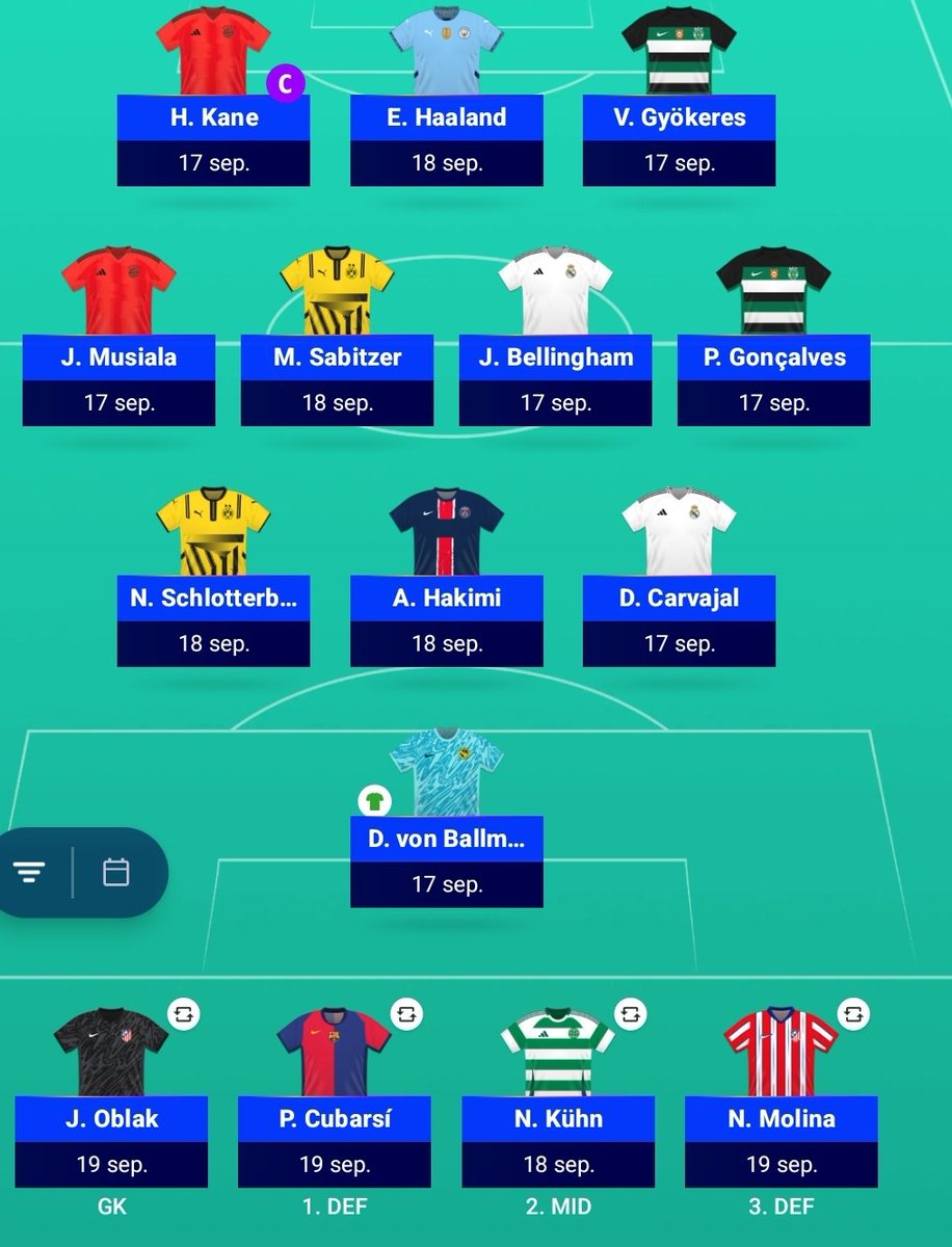 Md1! Lack of decent captain on thursday, but lets go! #UCLFantasy