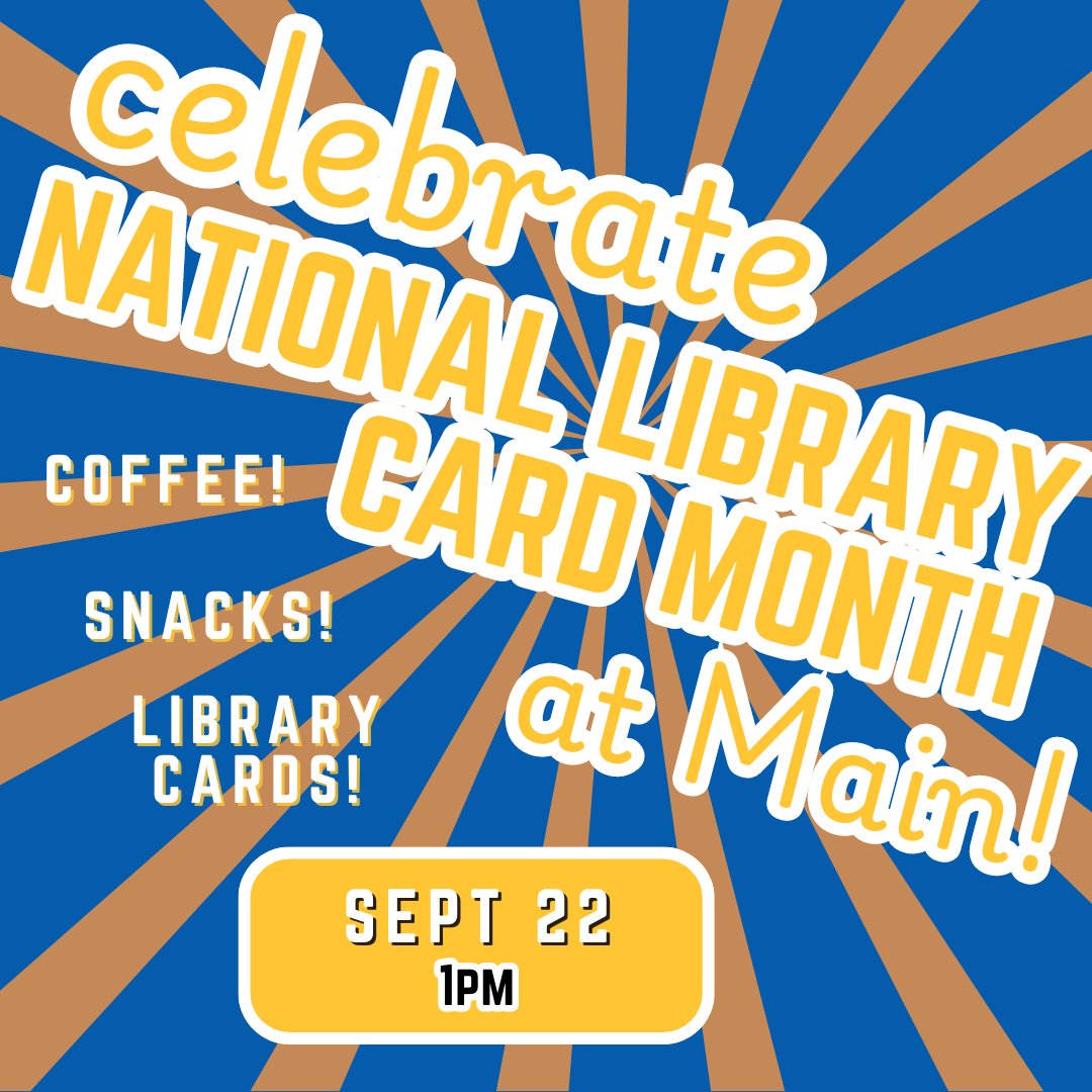 cambridgepl's tweet image. On Sunday, join us for coffee, snacks and library card registration at the Main Library! #NationalLibraryCardSignUpMonth